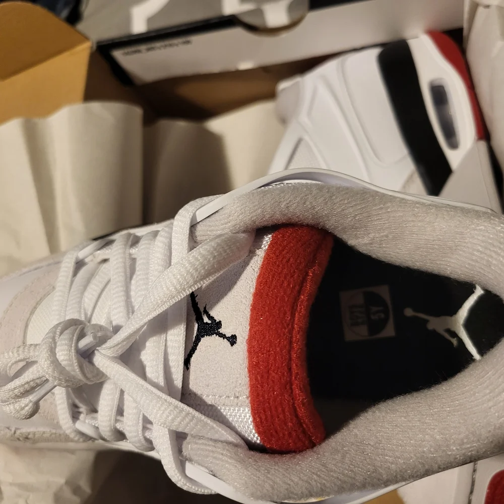 Jordan White and Red Sneakers Retro-Inspired Design - Picture 6 of 8